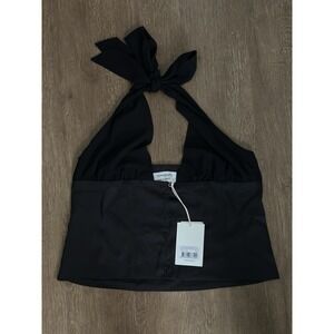 Peppermayo Let's Pretend Halterneck Top Black Women's Size US 10 AU 14 NWT